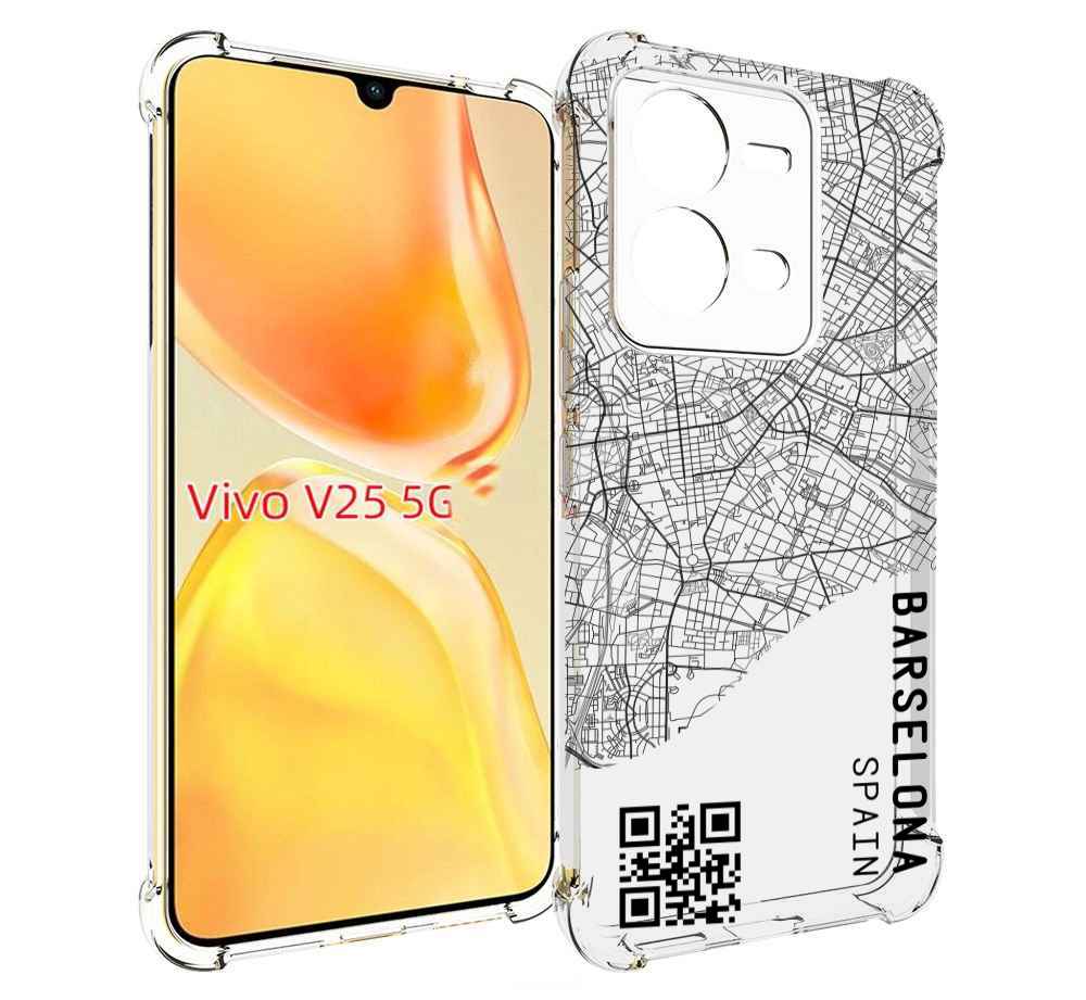 

Чехол MyPads схема-барселона для Vivo V25 5G / V25e, Прозрачный, Tocco