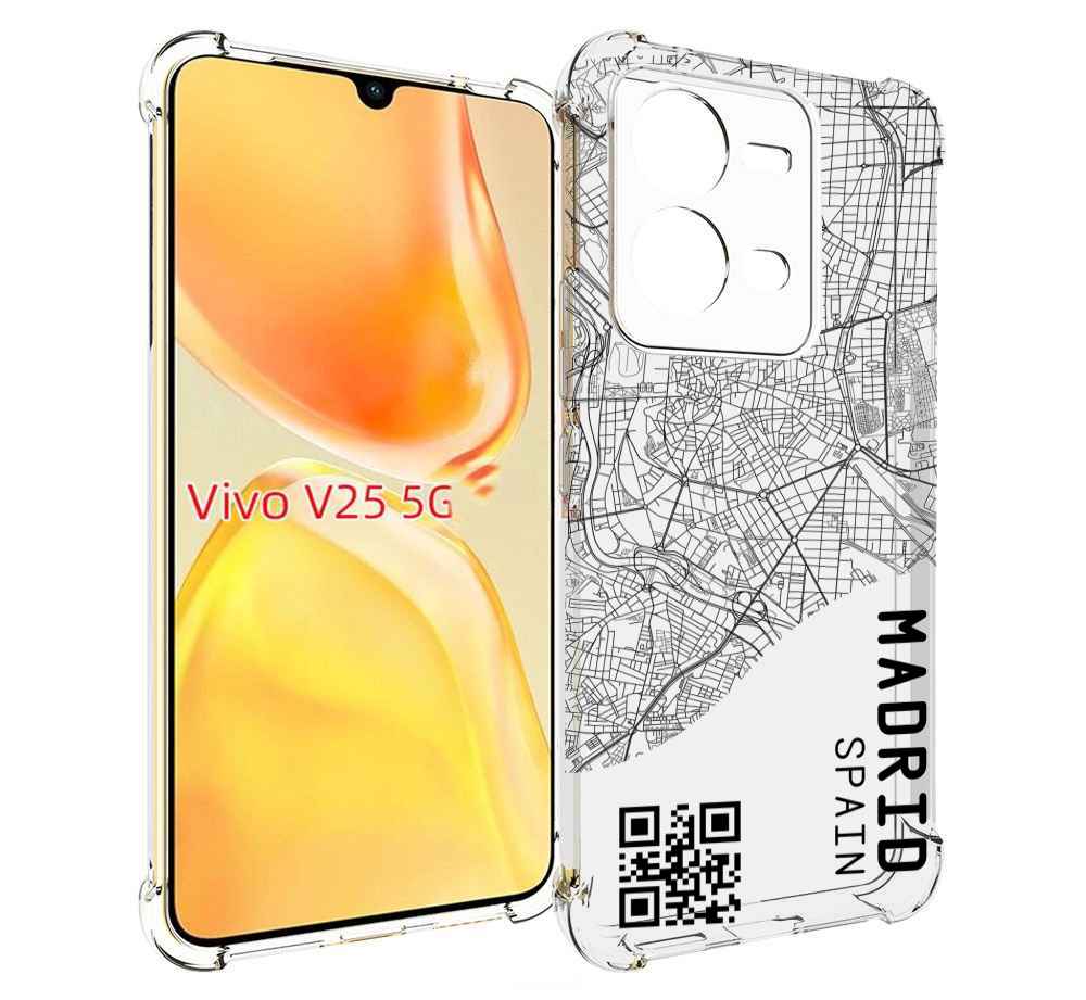 

Чехол MyPads схема-мадрид для Vivo V25 5G / V25e, Прозрачный, Tocco