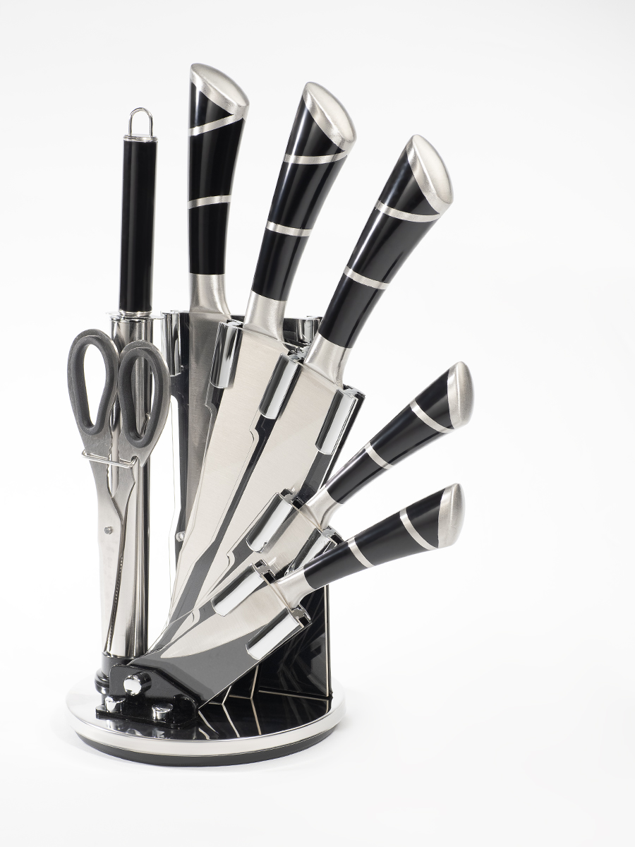 Набор ножей кухонных МИЯ титан-7 на подставке 7 предметов