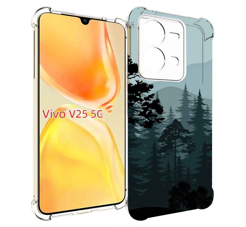 

Чехол MyPads темный лесочек для Vivo V25 5G / V25e, Прозрачный, Tocco