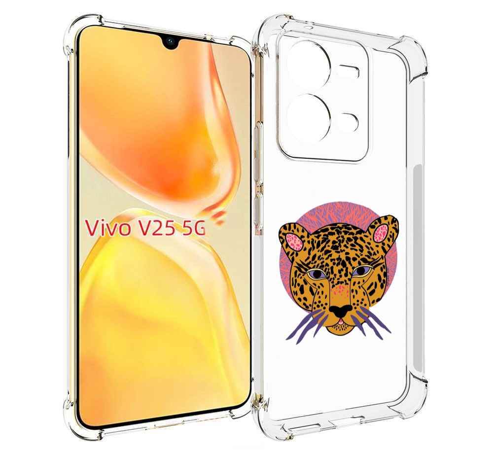 

Чехол MyPads тигр-в-кругу для Vivo V25 5G / V25e, Прозрачный, Tocco