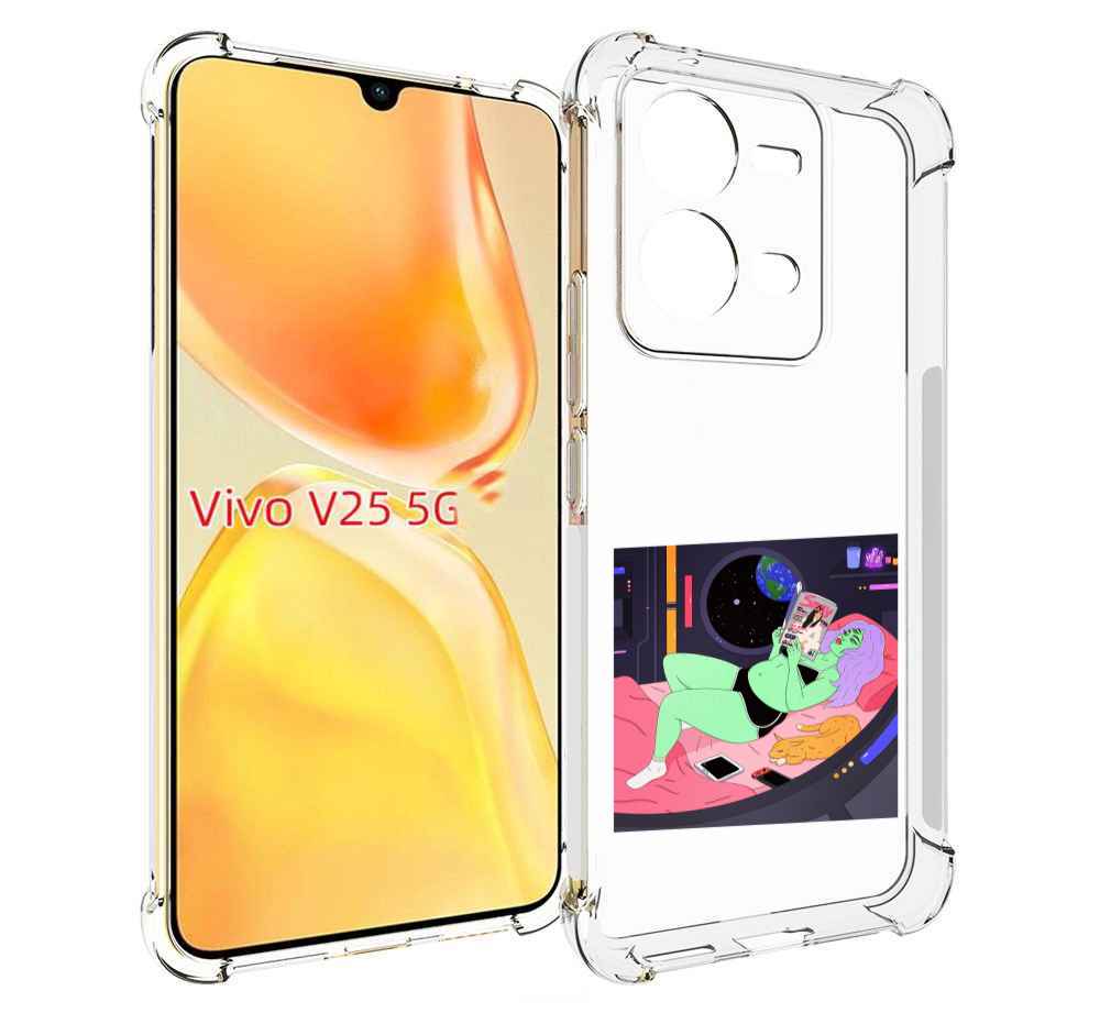 

Чехол MyPads трехглазая девушка зеленая для Vivo V25 5G / V25e, Прозрачный, Tocco