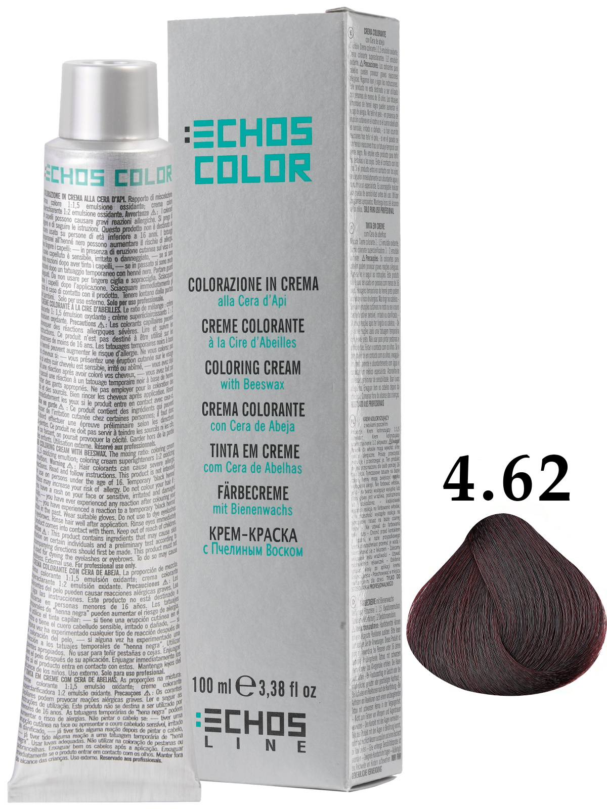 

Крем-краска ECHOSCOLOR ECHOS LINE 4.62 искрящийся медный каштановый 100 мл