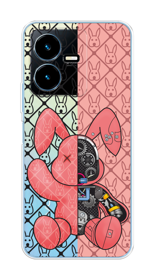 

Чехол на Vivo Y22 "Киборг-заяц розовый", Розовый;прозрачный;черный, 267550-1