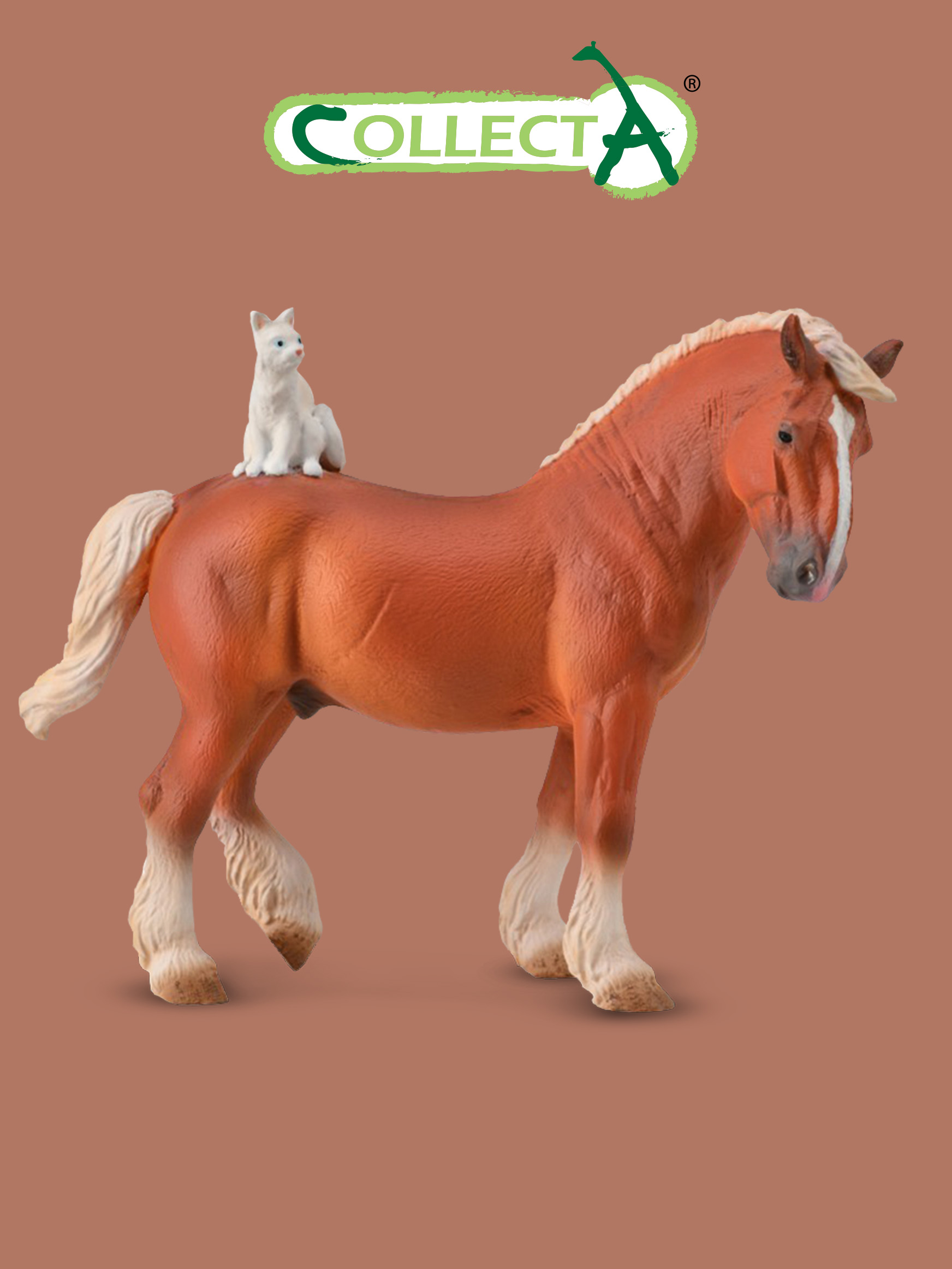 Фигурка Collecta животного Лошадь с кошкой collecta фигурка американская кремовая лошадь xl