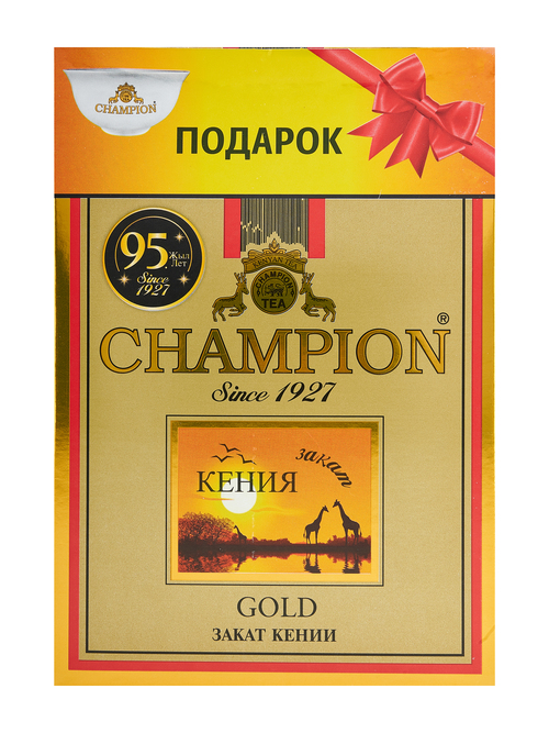 Чай Champion черный кенийский гранулированный с пиалой, 500 г