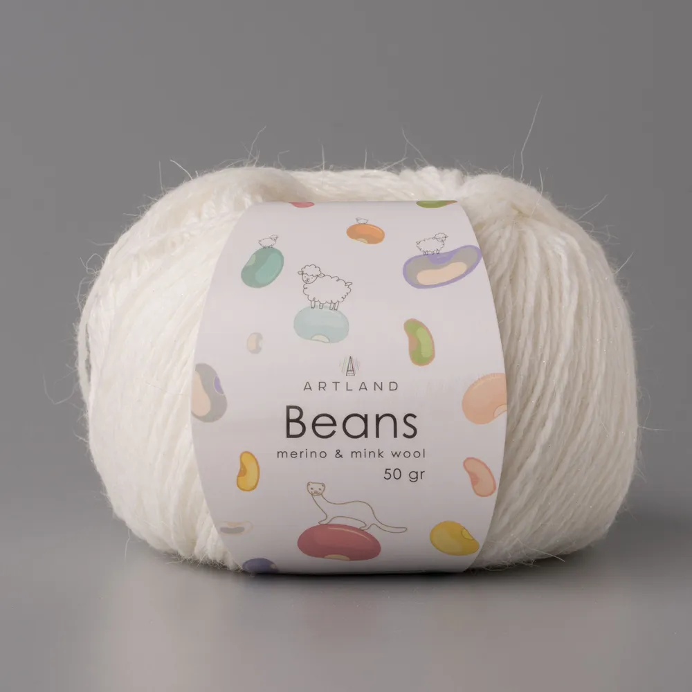 Пряжа Artland Beans, 5 мотков 240 м, 50 гр, цвет 10 белый