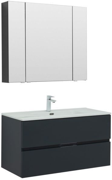 

Мебель для ванной Aquanet Алвита New 100 2 ящика, антрацит, Черный