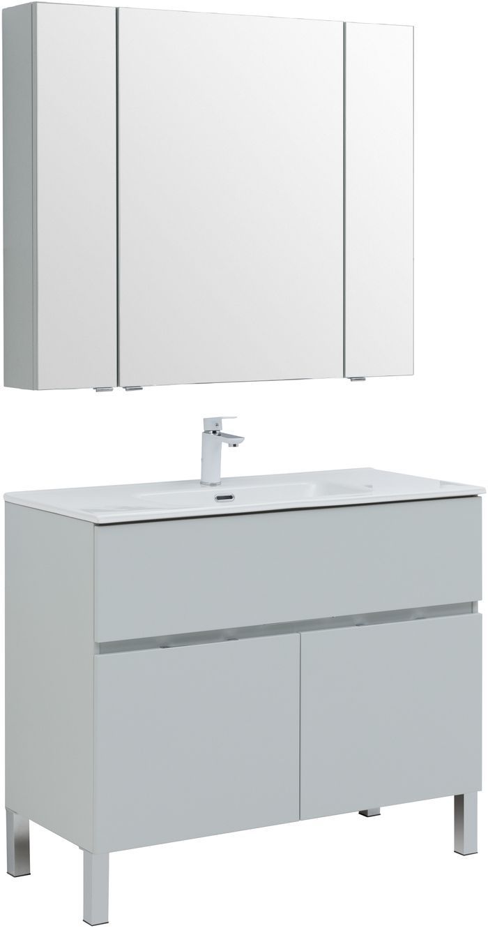 

Мебель для ванной Aquanet Алвита New 100 1 ящик, 2 дверцы, серый