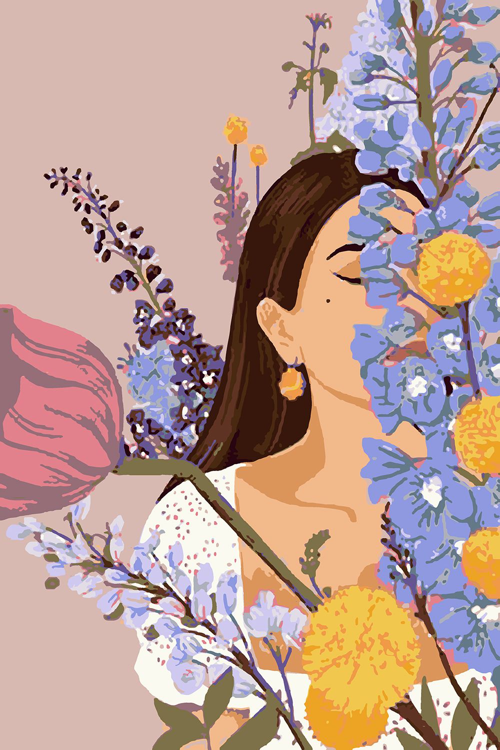 

Картина по номерам Красиво Красим Девушка и полевые цветы, 70 х 80 см, Девушка и полевые цветы