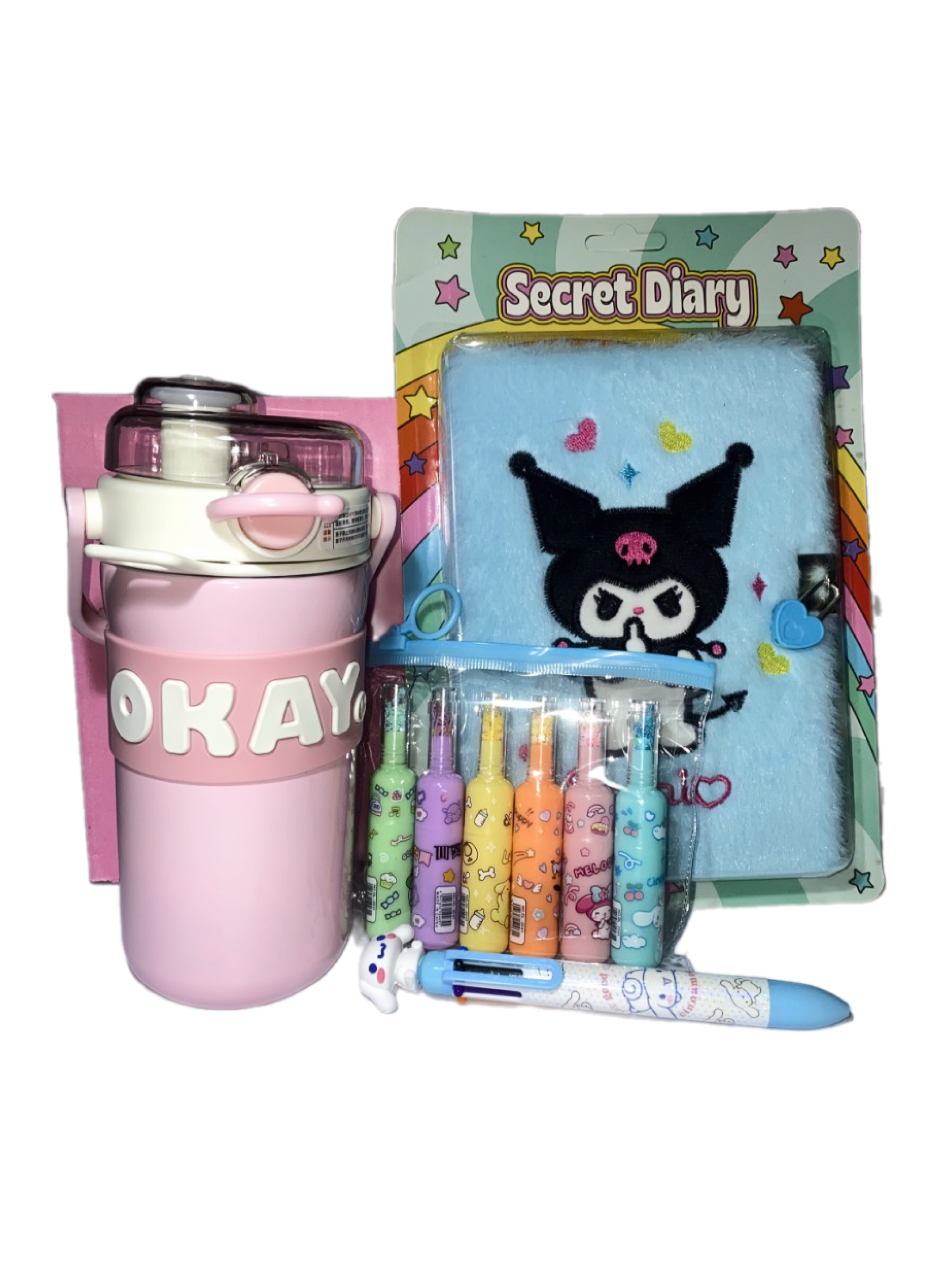 

Подарочный бокс Belveder box Kuromi blue: kuromi блокнот, термос, маркеры, ручка, Belveder box Kuromi blue