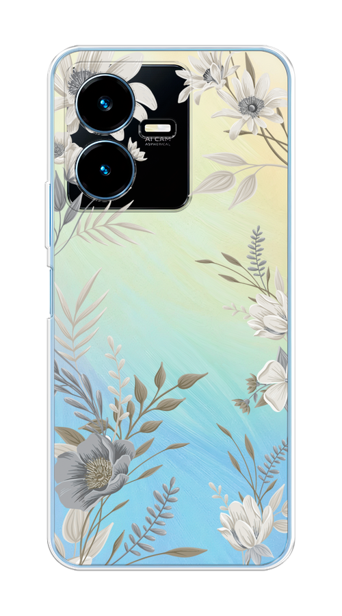 

Чехол на Vivo Y22 "Цветы сепия", Серый;прозрачный;зеленый;белый, 267550-1