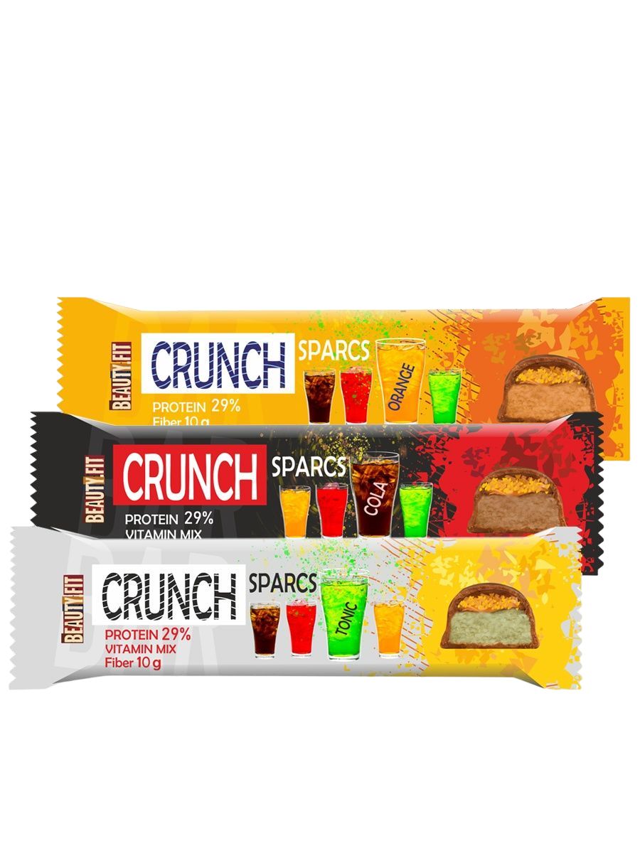 фото Beauty.fit протеиновый батончик crunch sparcs, ассорти 24х40г