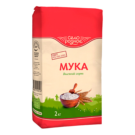 

Мука Село Родное высший сорт 2 кг