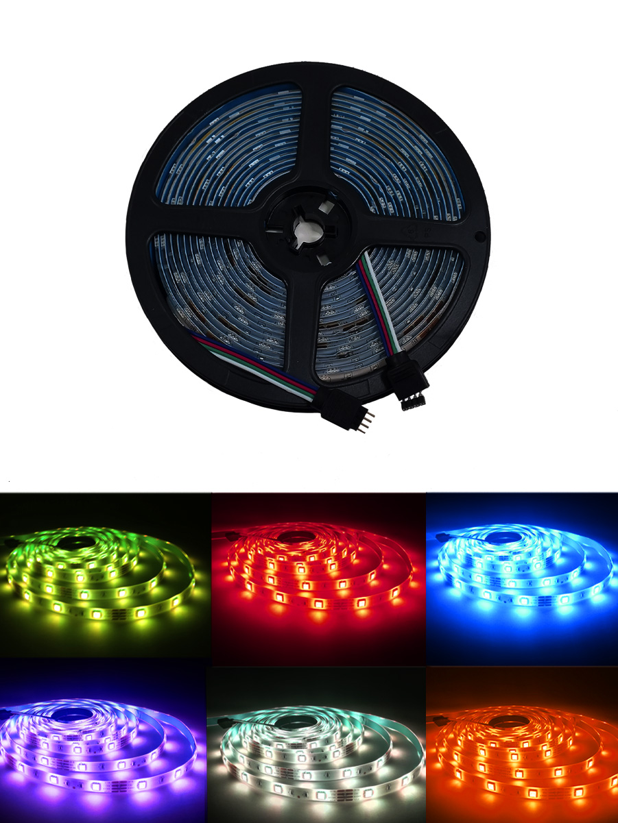 фото Светодиодная лента smd 5050, 30 led, 12 в, 7.2 вт, 10-12 лм, ip65, rgb, 5 м., 5 шт. urm