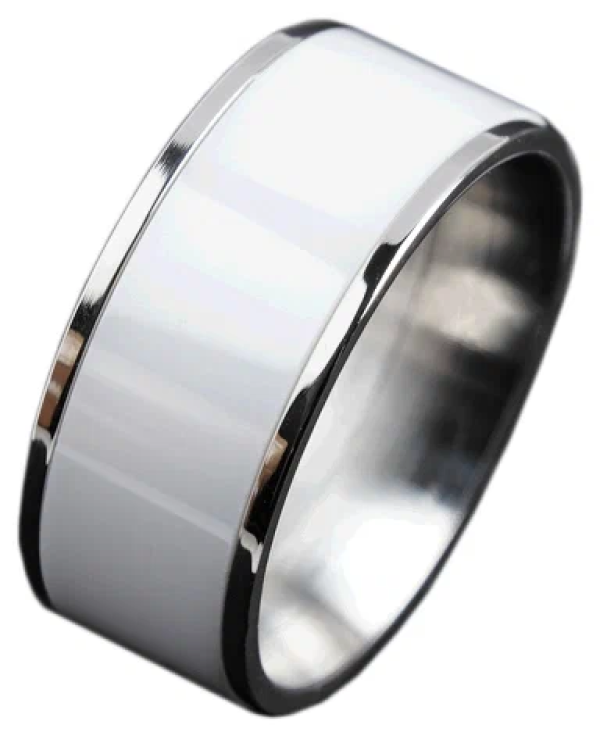 Кольцо Вайд, 1 см, цвет белый в серебре, 18 размер