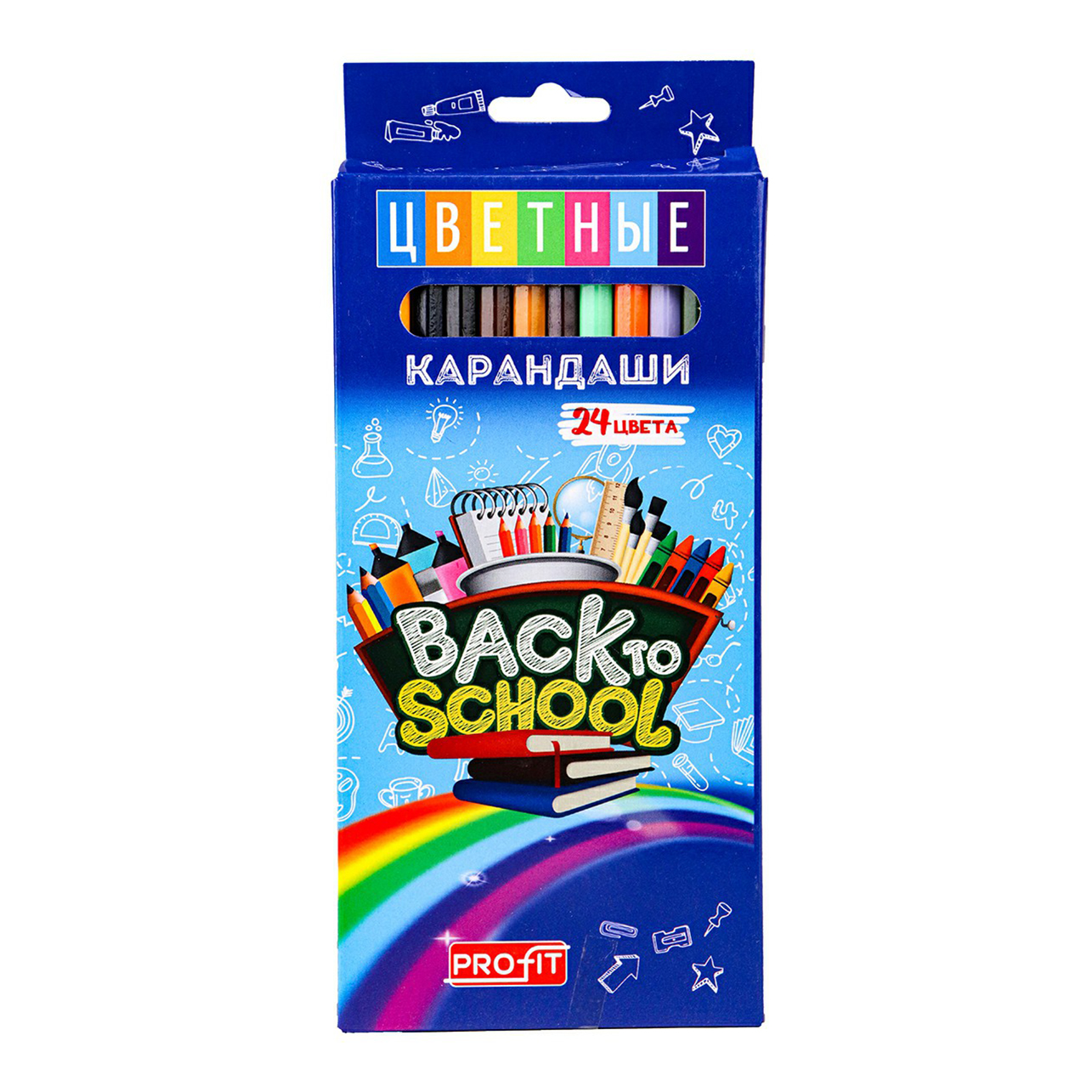 Карандаши цветные Profit Back to School 24 цвета