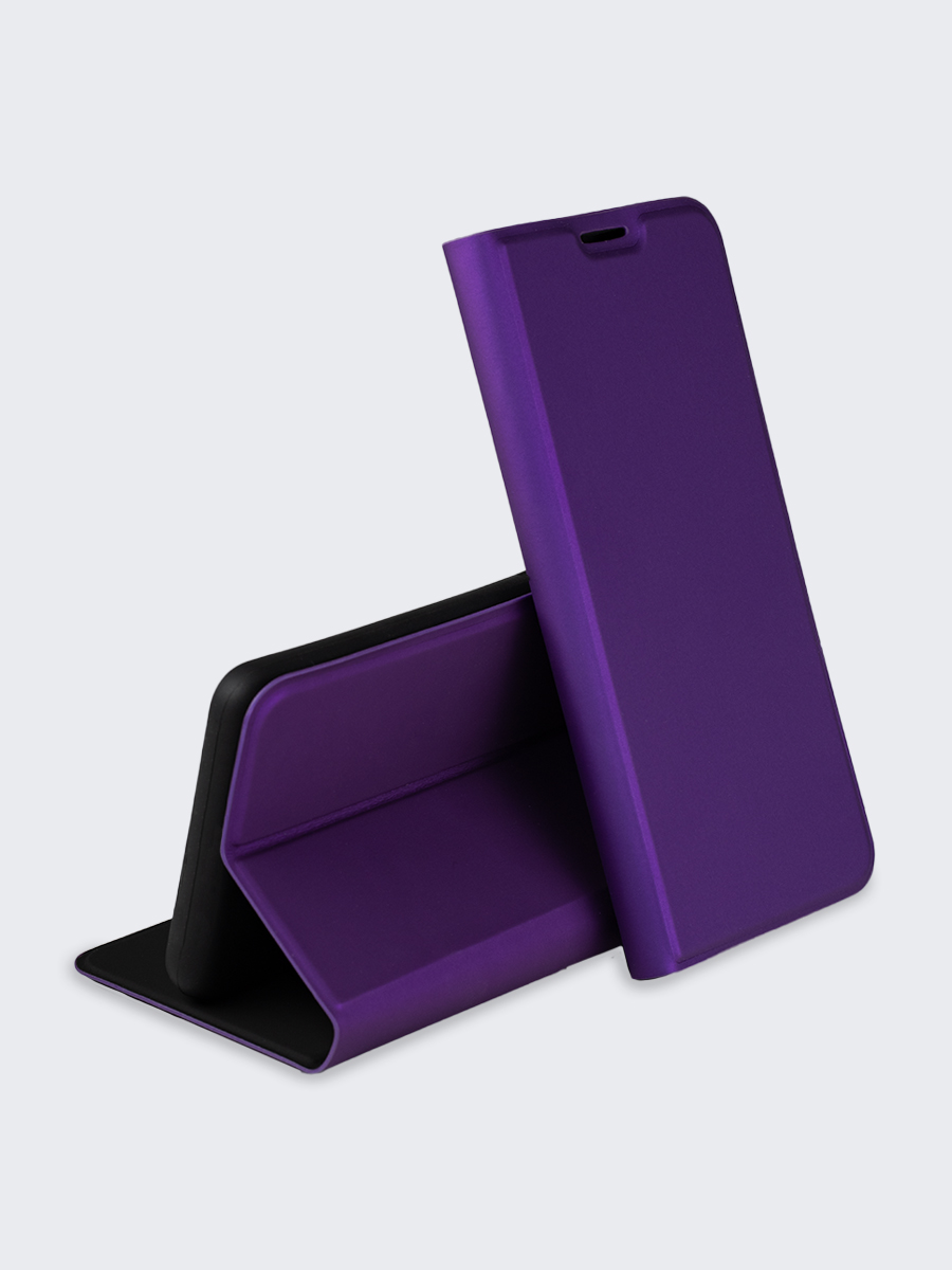 Чехол для Xiaomi Redmi Note 10, Note 10S, Poco M5s фиолетовый Premium-книжка