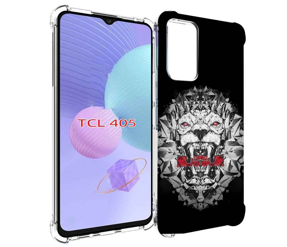 

Чехол MyPads тигр-с-гранями-черно-белый для TCL 405, Tocco