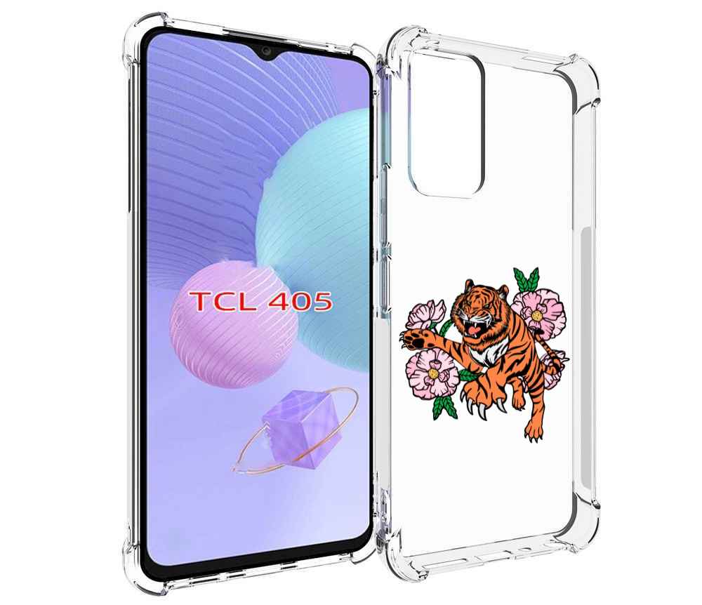 

Чехол MyPads тигры-цветочные для TCL 405, Tocco