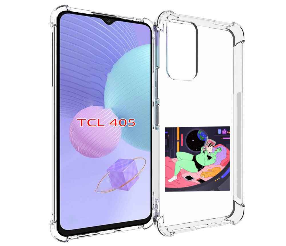

Чехол MyPads трехглазая девушка зеленая для TCL 405, Tocco