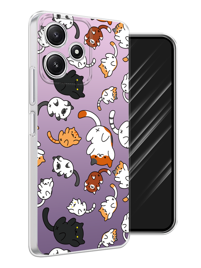 

Чехол Awog на Xiaomi Redmi 12 5G "Котопад", Фиолетовый;белый, 319650-1