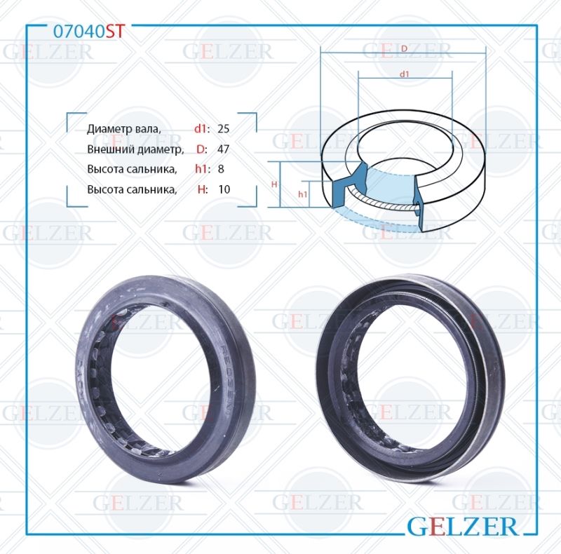 

Сальник рулевой рейки GELZER 35*47*8/10 (1PMA) 07040ST, 07040ST