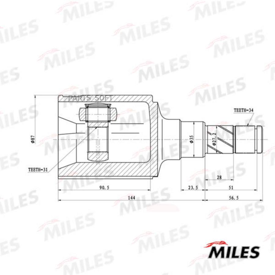 

Шрус Внутренний MILES ga10118