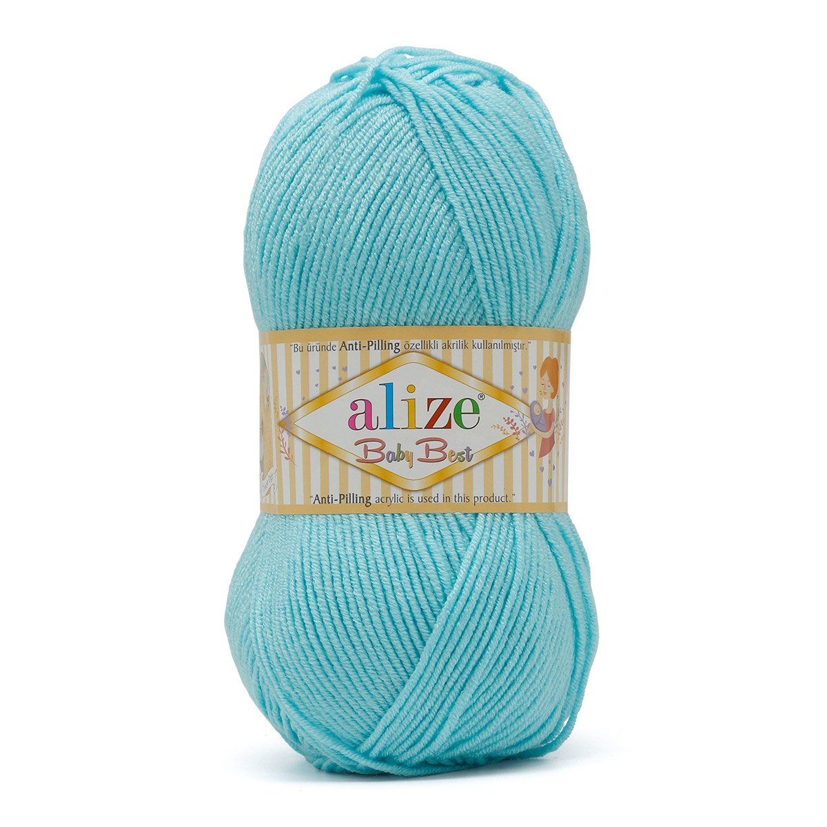 

Пряжа ALIZE Baby Best 100г, 240м (бамбук), антипиллинг (189 светло-бирюзовый), 5 мотков, Baby Best