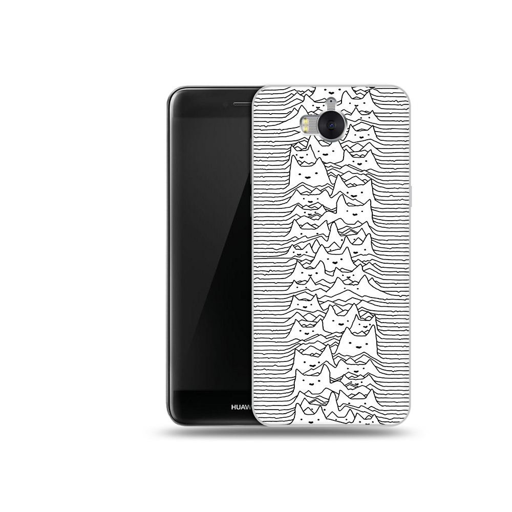

Чехол MyPads Tocco для Huawei Y5 черно белые коты 3D (PT91582.58.682), Прозрачный, Tocco
