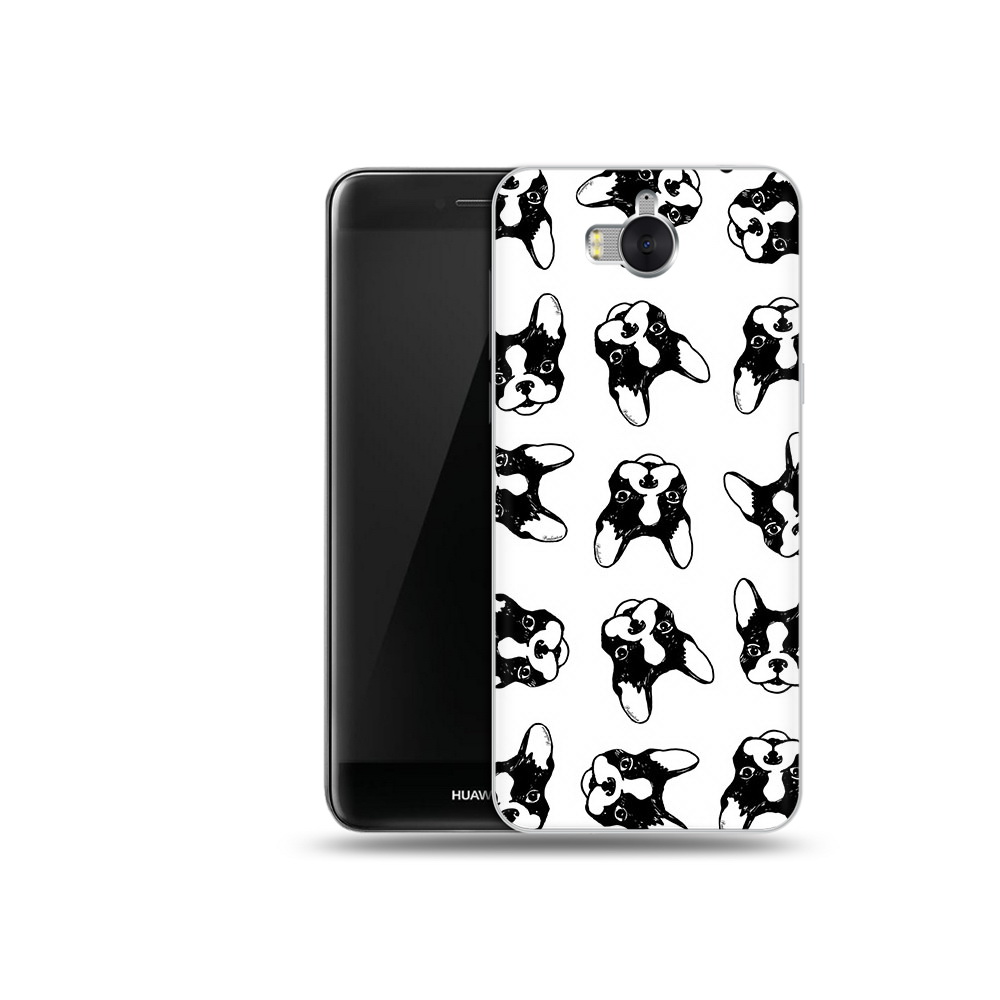 

Чехол MyPads Tocco для Huawei Y5 черно белые собачки (PT91582.58.683), Прозрачный, Tocco