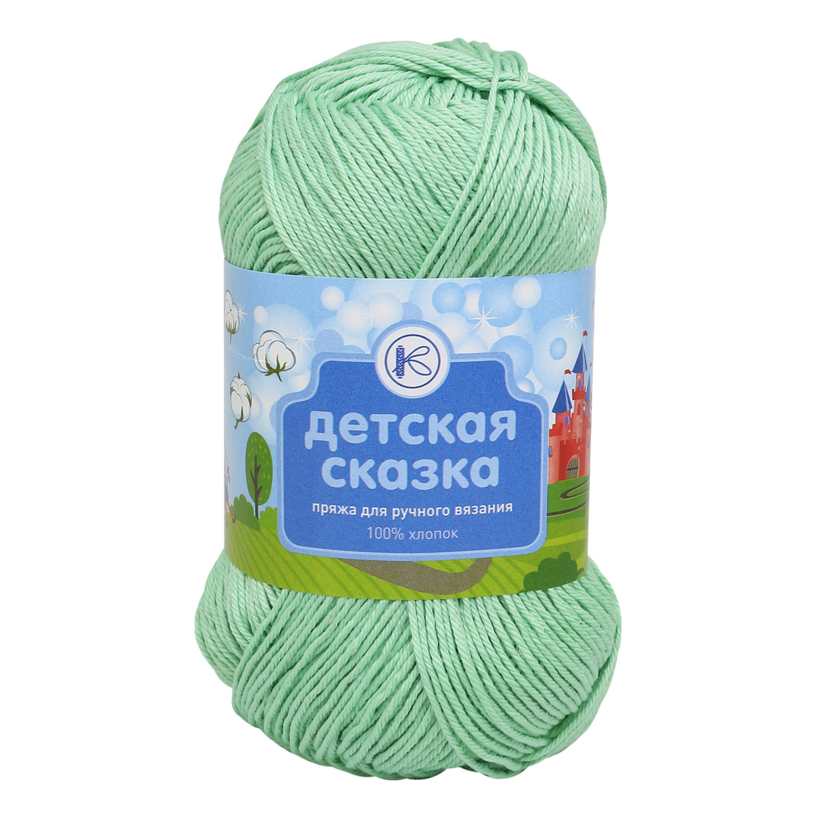 

Нитки ПНК им. Кирова Детская сказка (хлопок) 100г, 250м (2102 бледный салат), 8 мотков, Зеленый, Детская сказка
