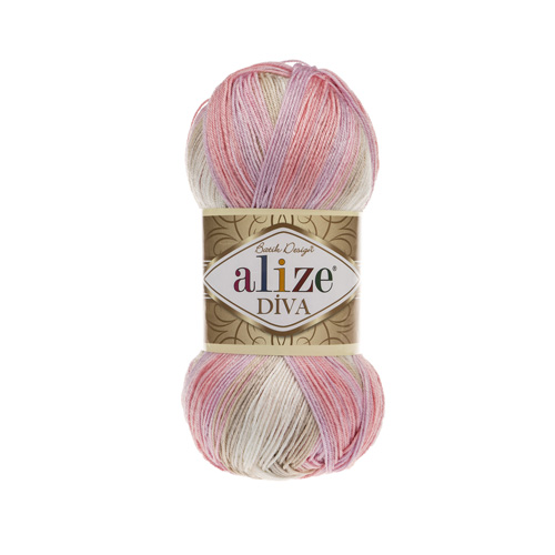 

Пряжа Alize 364119_00043 Diva batik 2807 секционный, Бежевый, Diva batik