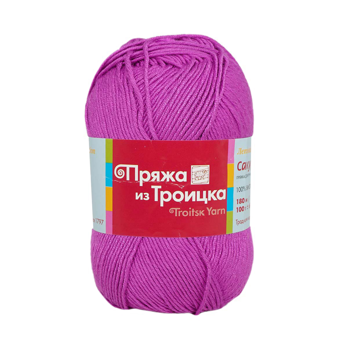 

Пряжа из Троицка 'Сакура', 100г, 180м (100% вискоза) (1643 яркая сирень), 5 мотков, Сакура