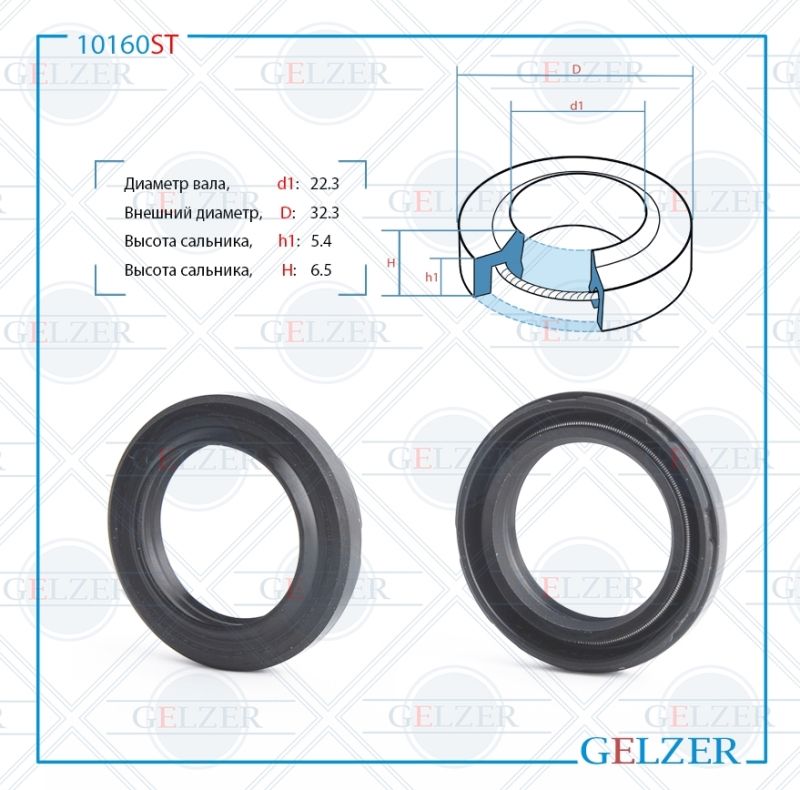 

Сальник рулевой рейки GELZER 22.3*32.2*5.4/6.5 (1PM) 10160ST, 10160ST