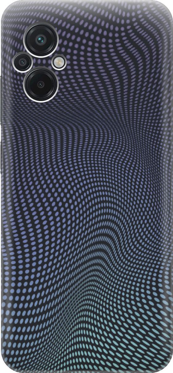 

Силиконовый чехол на Xiaomi Poco M5 "Изгибы из точек", Синий;черный, 15132