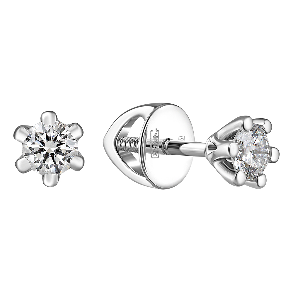

Серьги-пусеты из белого золота с бриллиантом выращенным IQ Diamonds 811-Е5W-RD52DFVVS2-IG, 811-Е5W-RD52DFVVS2-IG