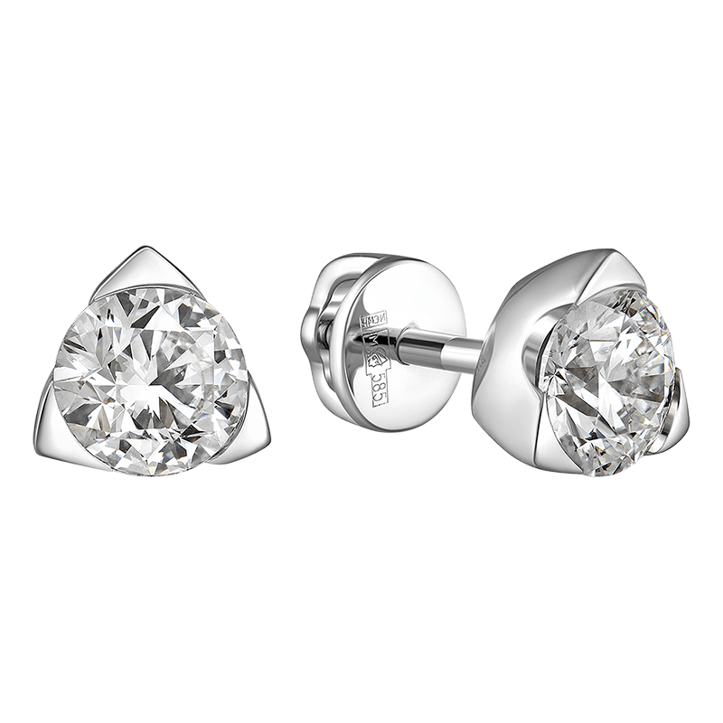 

Серьги из белого золота с бриллиантом выращенным IQ Diamonds 313-E5W-RD146FVS1VVS2-GR7, 313-E5W-RD146FVS1VVS2-GR7