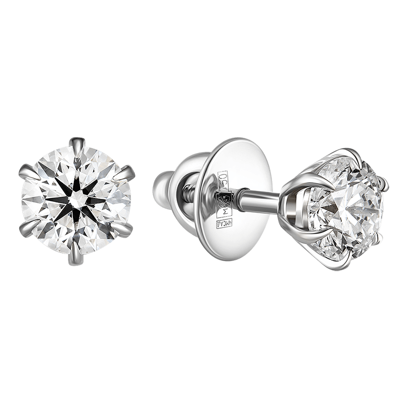 

Серьги-пусеты из белого золота с бриллиантом выращенным IQ Diamonds 501-E7W-RD107DEVVS1-VK, 501-E7W-RD107DEVVS1-VK