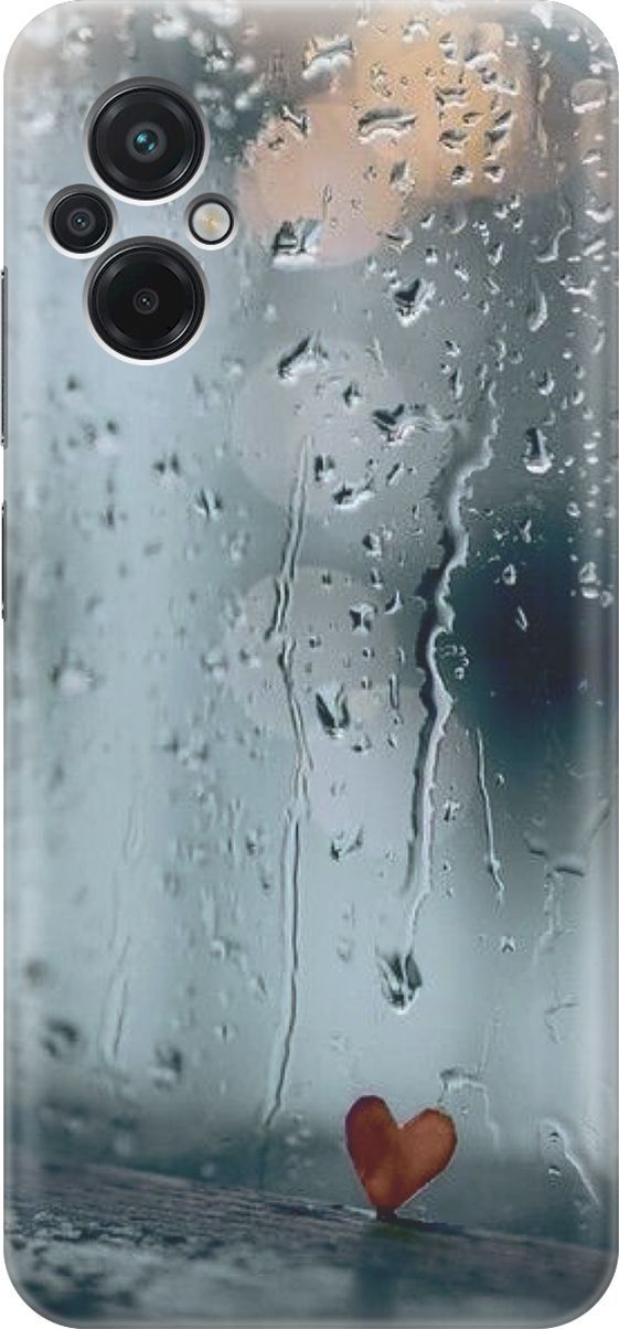 

Силиконовый чехол на Xiaomi Poco M5 "Сердечко на фоне дождя", Зеленый;красный, 15134