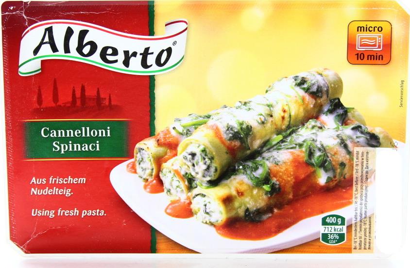 Каннеллони Alberto с сыром и шпинатом