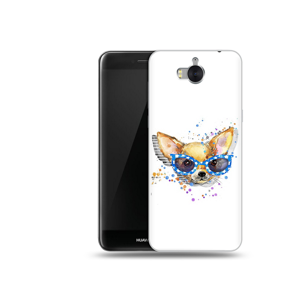 

Чехол MyPads Tocco для Huawei Y5 чихуа-хуа в очках (PT91582.58.691), Прозрачный, Tocco