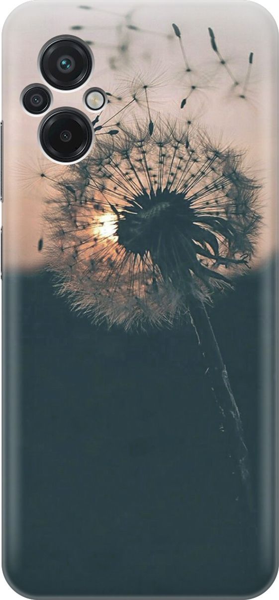 

Силиконовый чехол на Xiaomi Poco M5 "Одуванчик на закате", Серый;черный, 15142