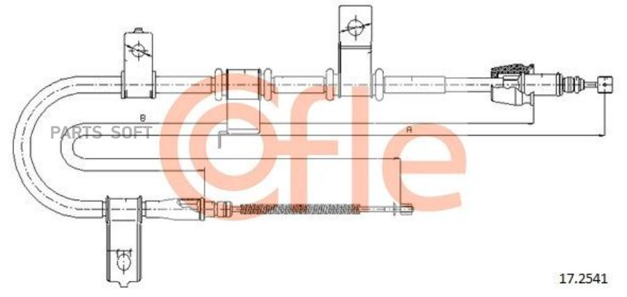 COFLE 92.17.2541 Трос стояночного тормоза прав задн HYUNDAI GETZ all 3door (барабанные тор