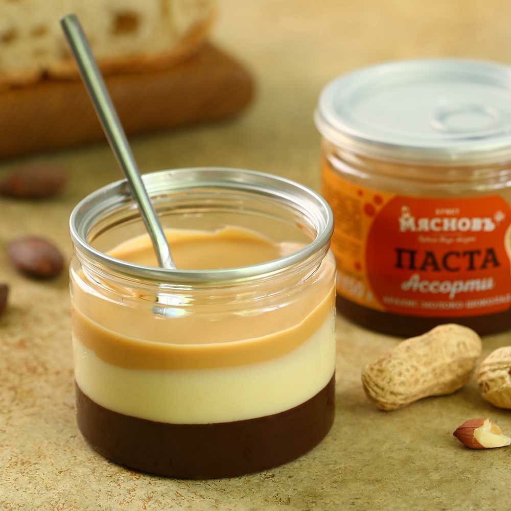 Паста МясновЪ БУФЕТ от КуулКлевер Ассорти арахис-молоко-шоколад 150 г