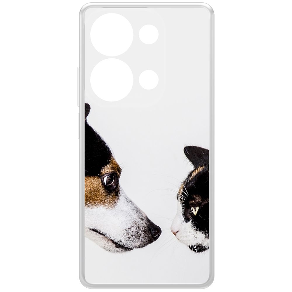 

Чехол-накладка Krutoff Clear Case Собаки против кошек для Xiaomi Poco M6 Pro 4G, Прозрачный