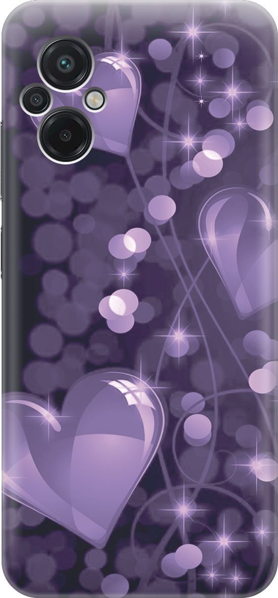 

Силиконовый чехол на Xiaomi Poco M5 "Любовь в фиолетовом цвете", Фиолетовый;черный, 15134