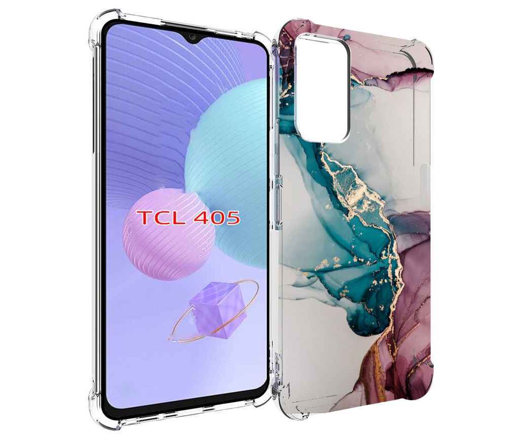

Чехол MyPads фиолетовый синий краски для TCL 405, Tocco