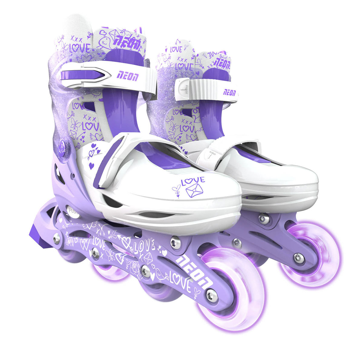 Роликовые коньки YVolution Neon Combo Skates, фиолетовый размеры 29-32