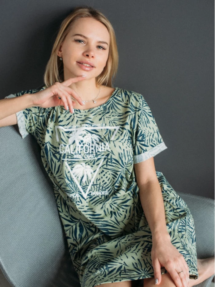 

Туника домашняя женская Cool Look Калифорния зеленая 48 RU, Зеленый, Калифорния-4